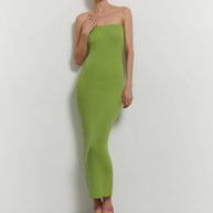 Knitted midi bandeau-style dress