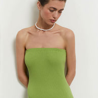Knitted midi bandeau-style dress