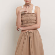 Bandeau top (eco) in beige