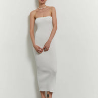Knitted midi bandeau-style dress