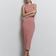 Ribbed jersey midi dress