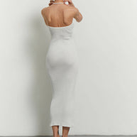 Knitted midi bandeau-style dress