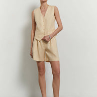Linen classic vest