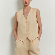Linen classic vest
