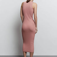 Ribbed jersey midi dress