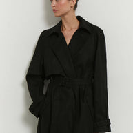 Linen oversized trenchcoat