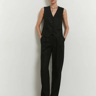 Linen classic vest