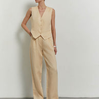 Linen classic vest