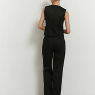 Linen pants with tucks