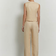 Linen pants with tucks