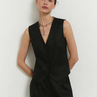 Linen classic vest