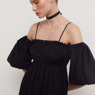 Off-the-shoulder midi dress