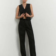 Linen classic vest