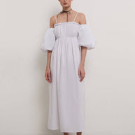 Off-the-shoulder midi dress