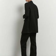 Linen blazer with thin belt