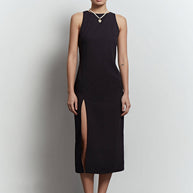 Midi sheath dress with a slit