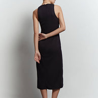 Midi sheath dress with a slit