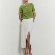 Midi skirt with cut
