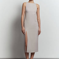 Midi sheath dress with a slit