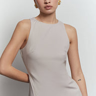 Midi sheath dress with a slit