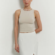 Jersey top in cream