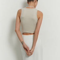 Jersey top in cream