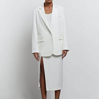 Single-breasted blazer in white/black