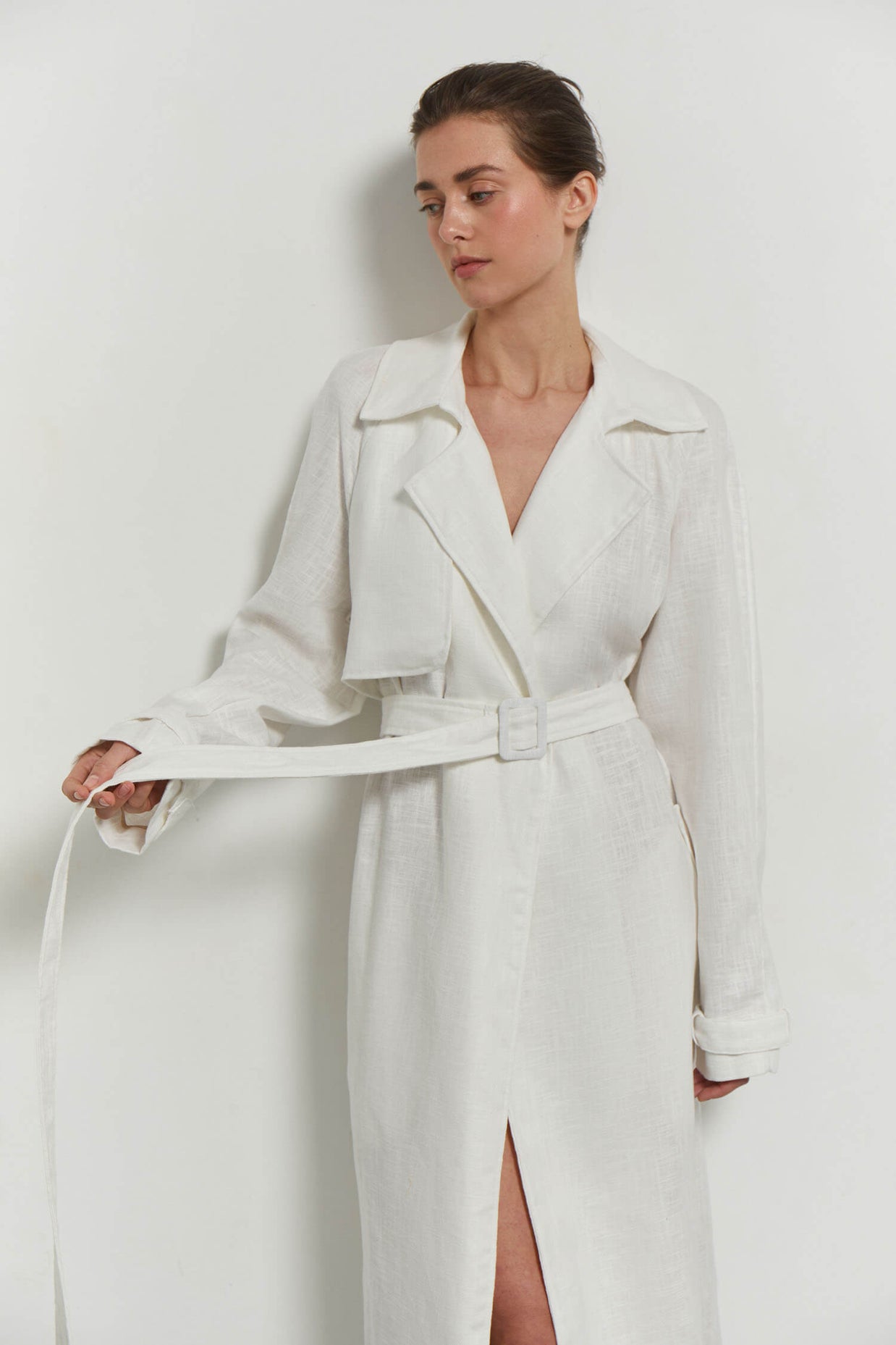 Linen oversized trenchcoat
