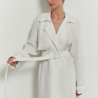 Linen oversized trenchcoat