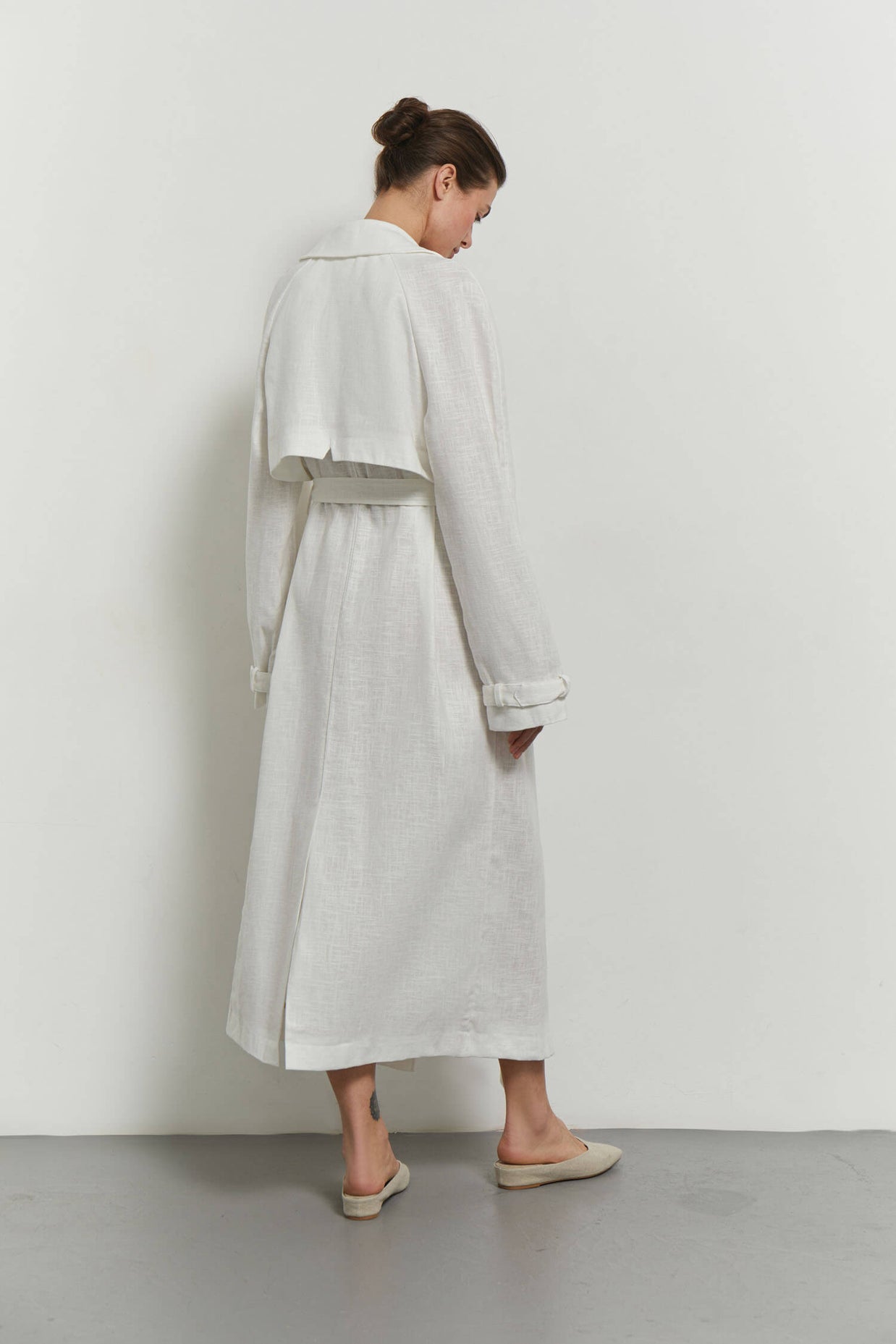 Linen oversized trenchcoat