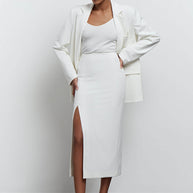 Single-breasted blazer in white/black