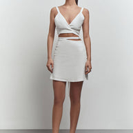 Linen mini skirt