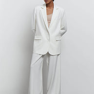 Single-breasted blazer in white/black