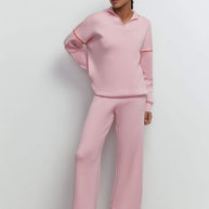 Knitted pants with cuts
