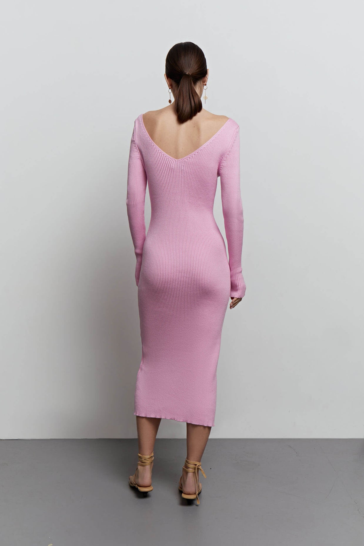 Jersey midi dress with open back
