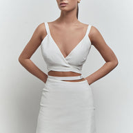 Linen mini skirt