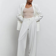 Single-breasted blazer in white/black