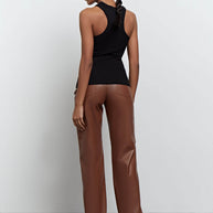 Jersey top with deep cutouts