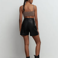 Knitted crop top in milk/cappuccino