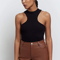 Jersey top with deep cutouts