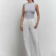 Straight fit cotton pants
