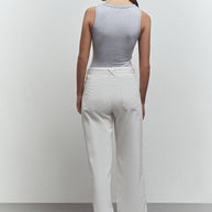 Straight fit cotton pants