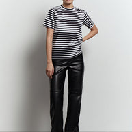 Relaxed fit t-shirt with stripes in blue/black