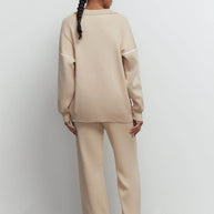 Knitted polo sweater with edging