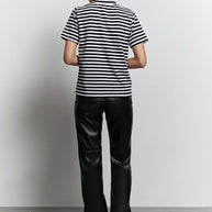 Relaxed fit t-shirt with stripes in blue/black