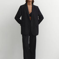 Single-breasted blazer in white/black