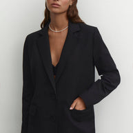 Single-breasted blazer in white/black