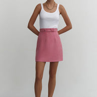 Tweed skirt with buttons