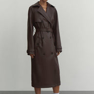 Faux leather oversized trenchcoat