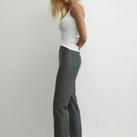 Faux leather pants with slits